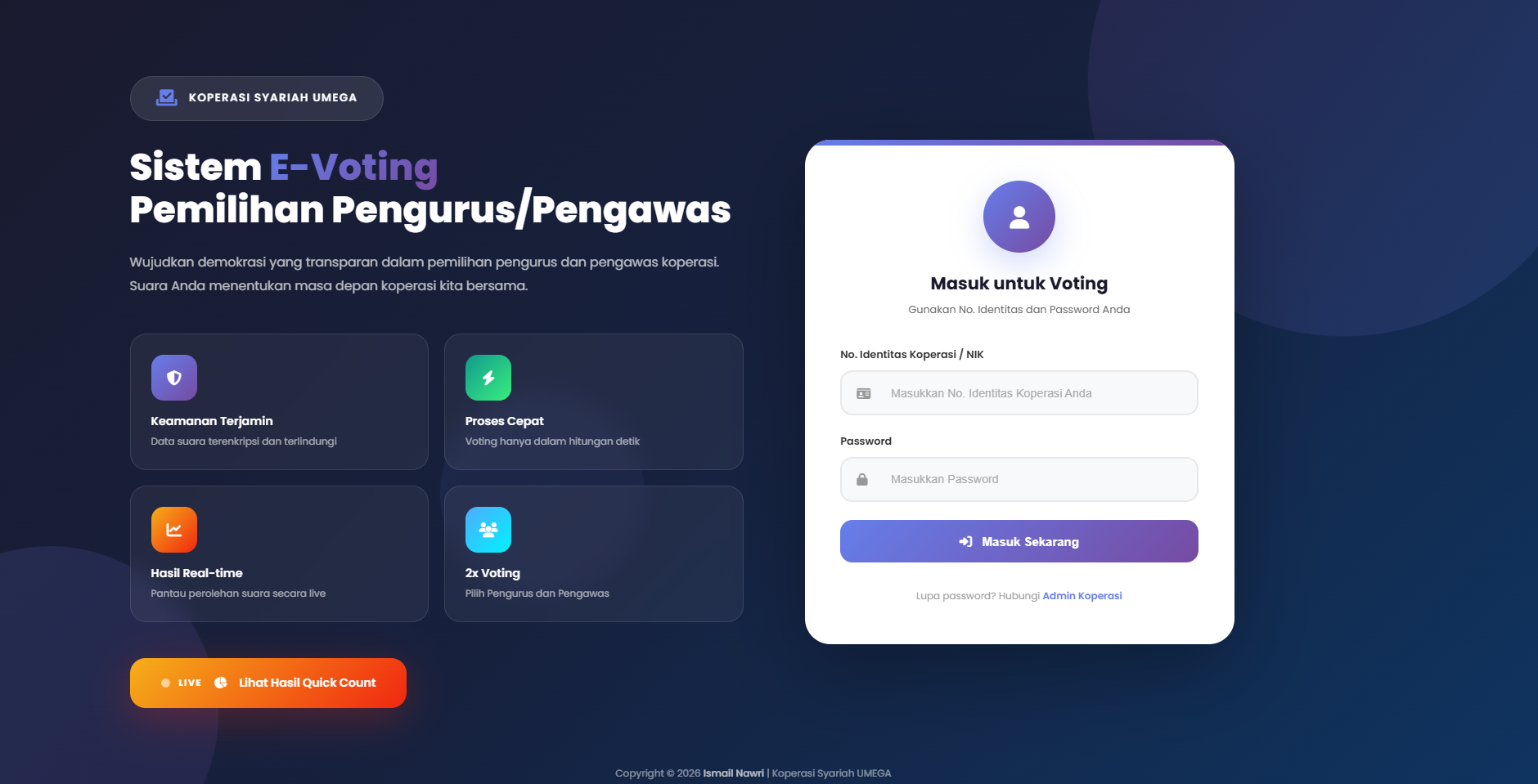 E-Voting Pemilihan Pengawas dan Pengurus Koperasi 